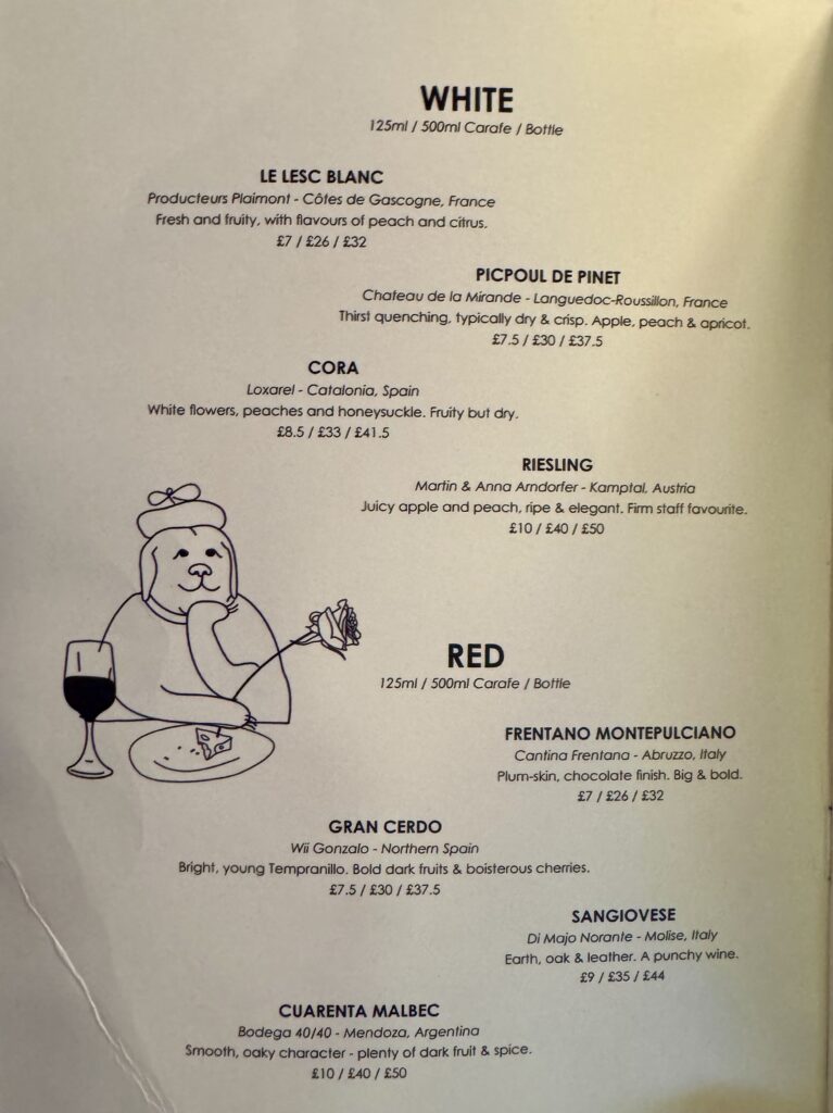 Cheese bar-drinkmenu